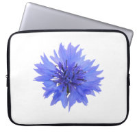 Electronics bag with blue cornflower design