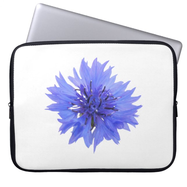 Electronics bag with blue cornflower design (Front)