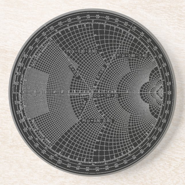 Electronics Engineer Smith Chart Black Coaster (Front)