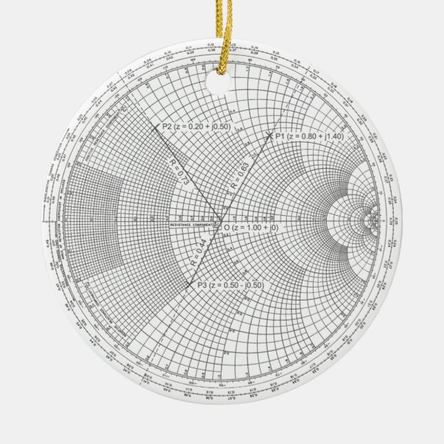 Electronics Engineer Smith Chart Holiday Ceramic Tree Decoration (Front)