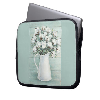 Electronics Sleeve Cotton Flowers Farmhouse 