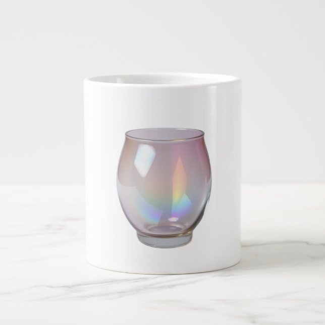 Electroplated Iridescent Glass Dynamic Holographic Large Coffee Mug (Front)