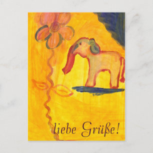 elefant mit blume von Lola Mono Postcard