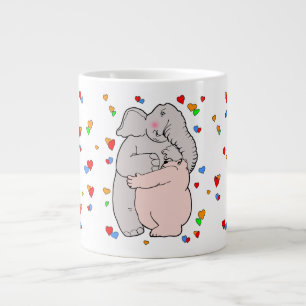 Elefant und Bär umarmen Large Coffee Mug