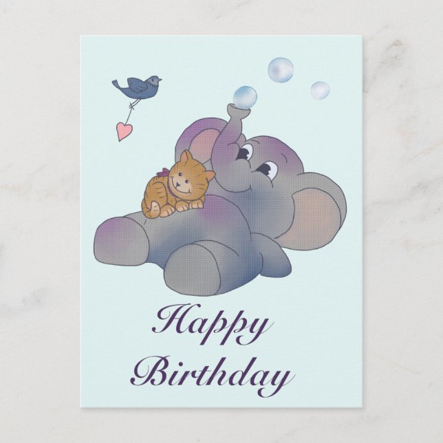 Elefant und Katze Postcard (Front)