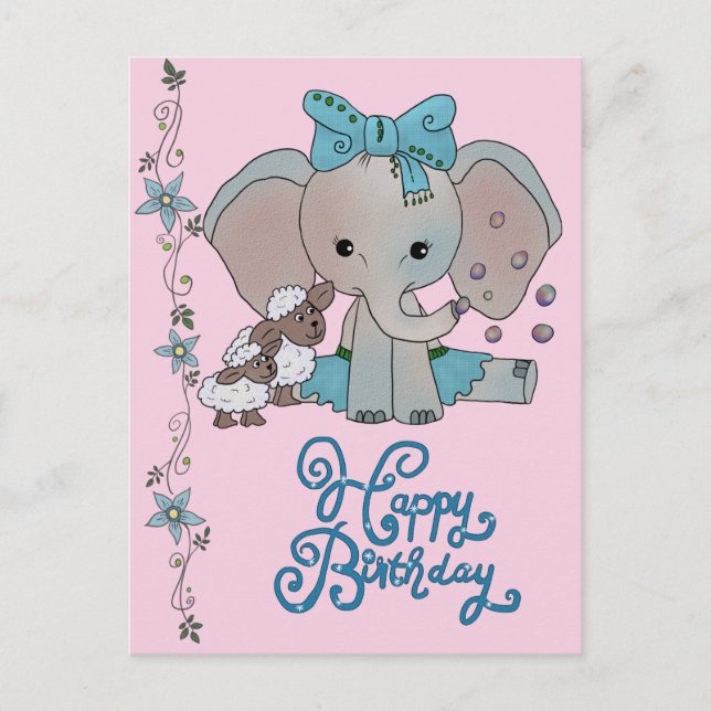 Elefant und Lämmer Postcard (Front)