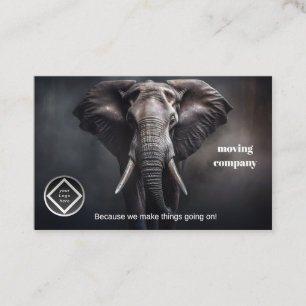 Elefantenportrait Hintergrund dunkel Umzugsfirma Business Card
