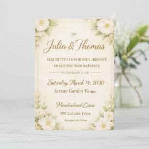 ElegaElegant orange Floral Wedding Invitation Temp