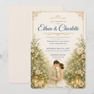 ElegaElegant orange Floral Wedding Invitation Temp