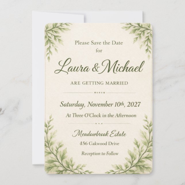 ElegaElegant orange Floral Wedding Invitation Temp (Front)
