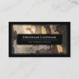 Elegan black framed wooden style wood grain tree business card