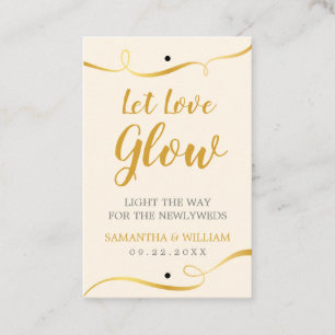 Elegan Gold Wedding Glow Stick Tag   Custom Colour