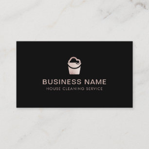 Elegan House Cleaning Rose Gold Glitter Business Card
