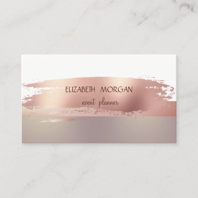 Elegan Modern   Pink Stripe,Brush Stroke Business Card (Front)