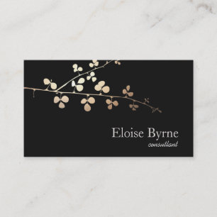 Elegan Tree Branch Gold and Black Business Card