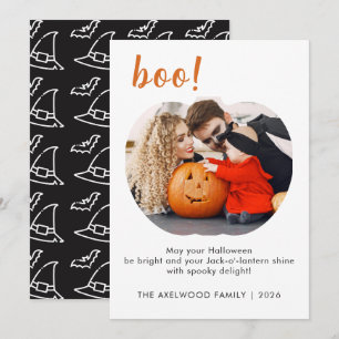 Elegan trendy Pumpkin Shaped Photo Halloween Holiday Card