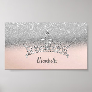 Elegan Trendy Silver Glitter Tiara   Poster