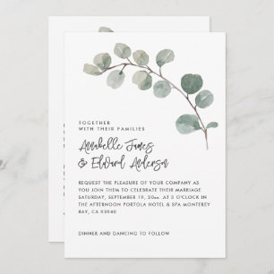 Elegan Wedding eucalyptus details, invitation chic