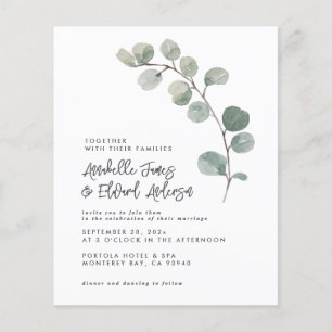 Elegan Wedding eucalyptus details, invitation chic Flyer