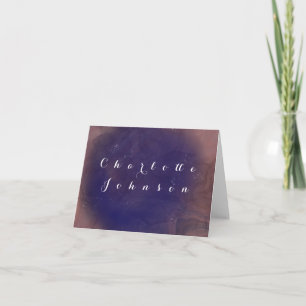 Elegan Wedding Modern Purple Name Place Card