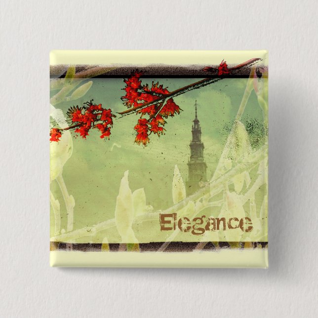 Elegance 15 Cm Square Badge (Front)