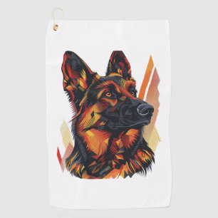 Elegance and Canine Grace German Shepherds Golf Towel