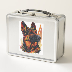 Elegance and Canine Grace German Shepherds Metal Lunch Box