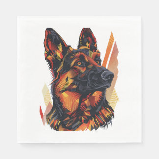 Elegance and Canine Grace German Shepherds Napkin