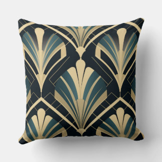 Elegance Art Deco - Blue Night and Ivory Cushion