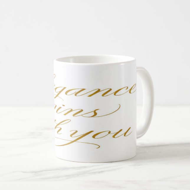 Elegance Begins With You: Motivational Quote Coffee Mug (Front Right)