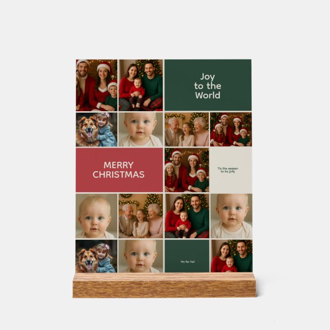 elegance big many collage Christmas images  Acrylic Sign (Front)