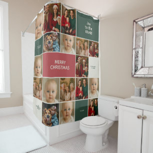 elegance big many images collage Christmas Shower Curtain