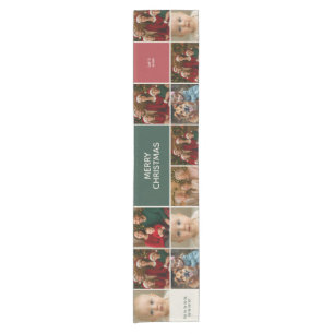 elegance bigger family Photos collage Christmas Short Table Runner