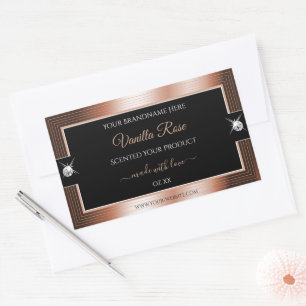 Elegance Black Rose Gold Brilliants Product Label