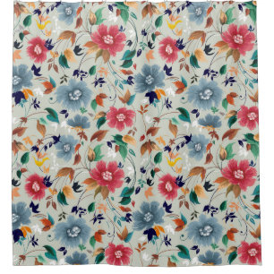 Elegance Blooms: Floral Vintage Background Shower Curtain