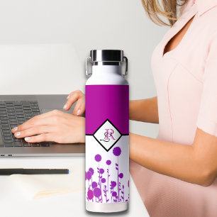 Elegance Blooms: Personalised Monogram Water Bottle