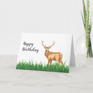 Elegance Buck Deer Personalised Birthday Card
