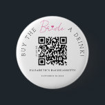 Elegance Buy The Bride A Drink QR Code Button<br><div class="desc">Modern and elegant design printed Elegance Buy The Bride A Drink QR Code button that can be customised with your text. Please click the "Customise it" button and use our design tool to modify this template. Check out the Graphic Art Design store for other products that match this design!</div>