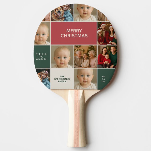 elegance christmas xmas funny photos ping pong paddle (Front)