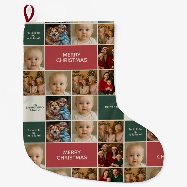 elegance christmas xmas holiday photo large christmas stocking (Front)