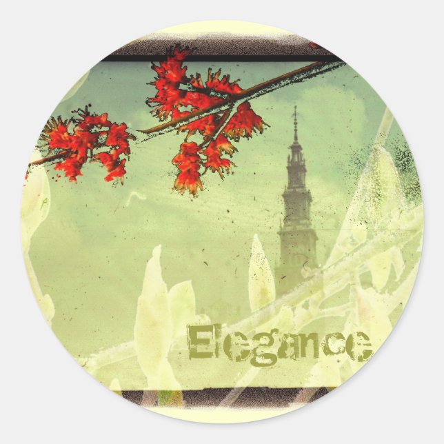 Elegance Classic Round Sticker (Front)