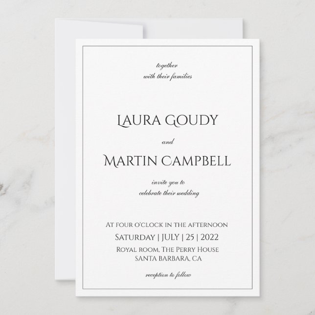  Elegance Classic text based Invitation (Front)