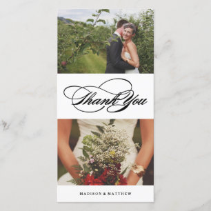 Elegance Collage Wedding Thank You Photo Card