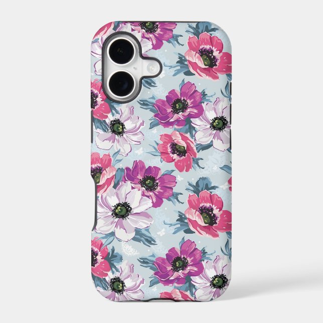 Elegance colour flowers pattern on blue (Back)