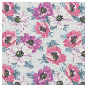 Elegance colour flowers pattern on blue fabric