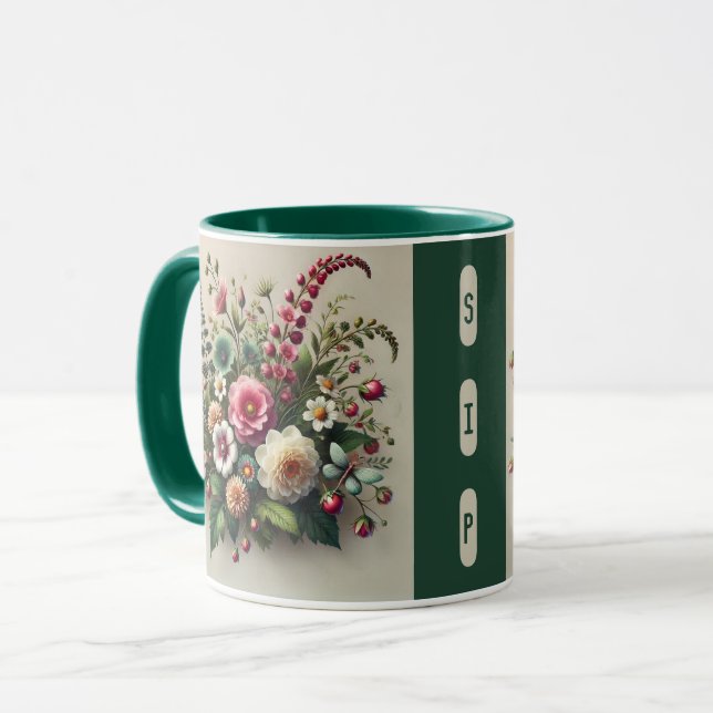 Elegance cup and flowers Mug (Front Left)