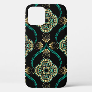 Elegance floral arabesque vintage seamless pattern iPhone 12 case