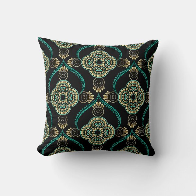 Elegance floral arabesque vintage seamless pattern cushion (Front)