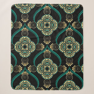 Elegance floral arabesque vintage seamless pattern sherpa blanket