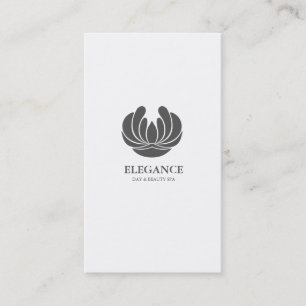 ELEGANCE FLOWER DESIGN SPA WELLNESS GREY WHITE BUSINESS CARD